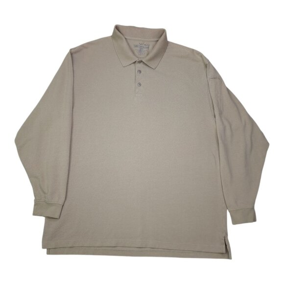 5.11 Tactical Series Long Sleeve Polo Shirt X-Large Beige 100% Cotton - Picture 1 of 5